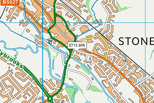 ST15 8PA map - OS VectorMap District (Ordnance Survey)