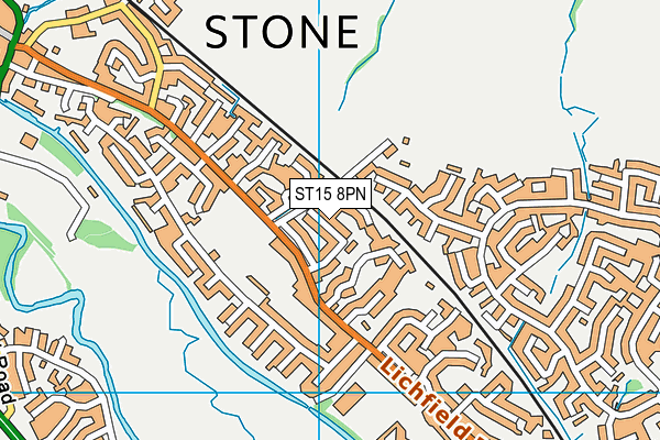 ST15 8PN map - OS VectorMap District (Ordnance Survey)