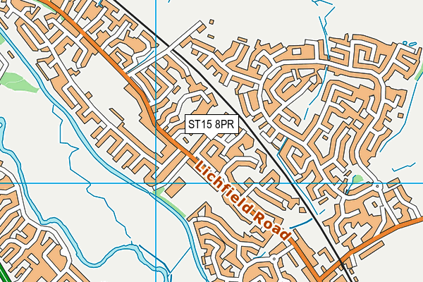 ST15 8PR map - OS VectorMap District (Ordnance Survey)