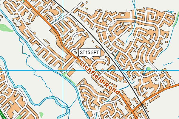 ST15 8PT map - OS VectorMap District (Ordnance Survey)