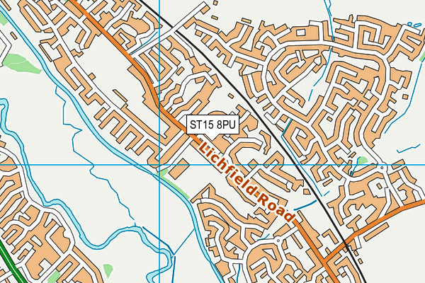 ST15 8PU map - OS VectorMap District (Ordnance Survey)
