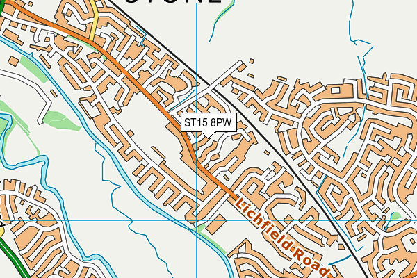 ST15 8PW map - OS VectorMap District (Ordnance Survey)