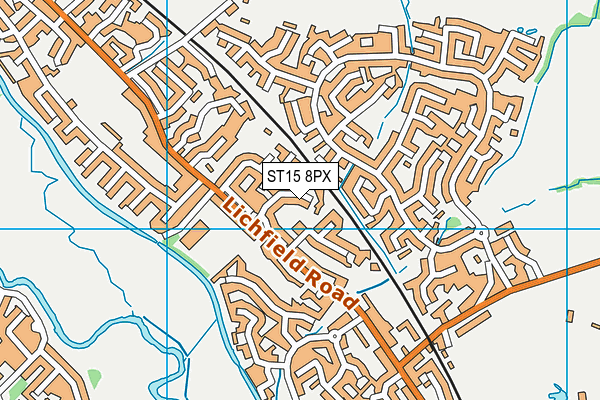 ST15 8PX map - OS VectorMap District (Ordnance Survey)