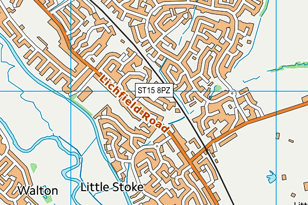 ST15 8PZ map - OS VectorMap District (Ordnance Survey)