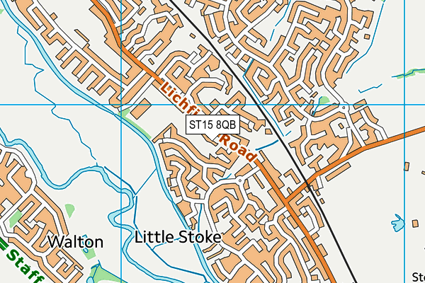 ST15 8QB map - OS VectorMap District (Ordnance Survey)