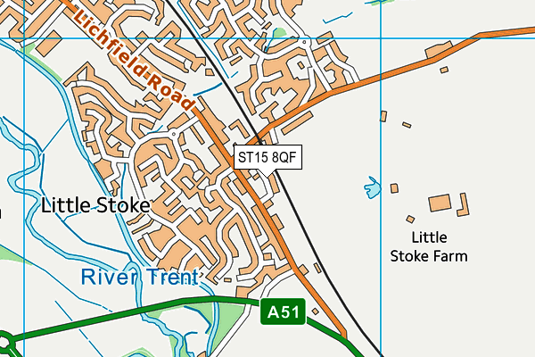 ST15 8QF map - OS VectorMap District (Ordnance Survey)