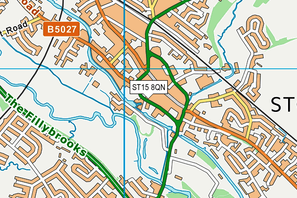 ST15 8QN map - OS VectorMap District (Ordnance Survey)