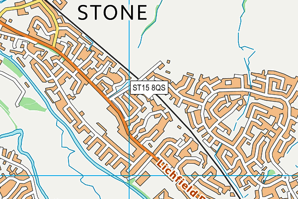 ST15 8QS map - OS VectorMap District (Ordnance Survey)