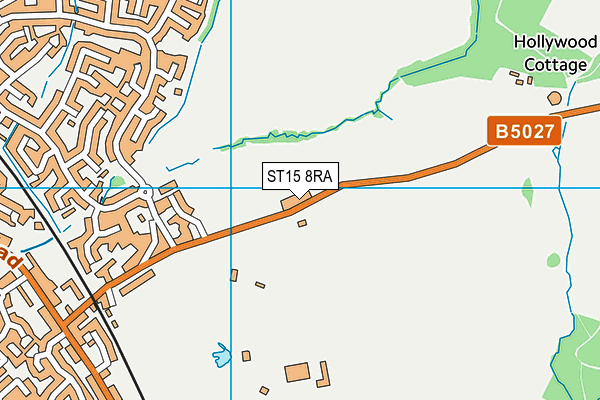 ST15 8RA map - OS VectorMap District (Ordnance Survey)