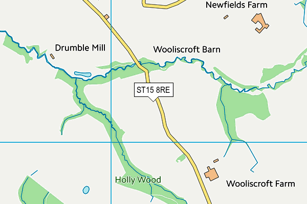 ST15 8RE map - OS VectorMap District (Ordnance Survey)
