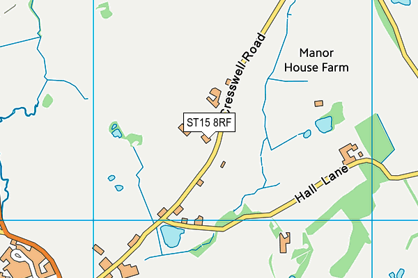 ST15 8RF map - OS VectorMap District (Ordnance Survey)