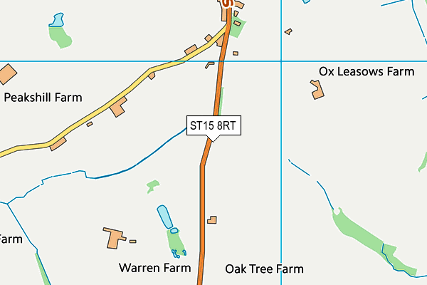 ST15 8RT map - OS VectorMap District (Ordnance Survey)