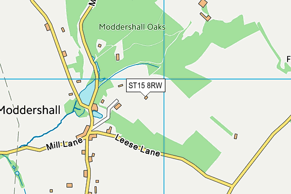 ST15 8RW map - OS VectorMap District (Ordnance Survey)