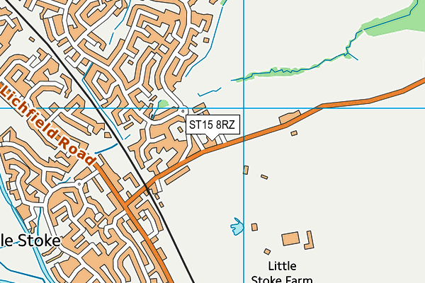 ST15 8RZ map - OS VectorMap District (Ordnance Survey)