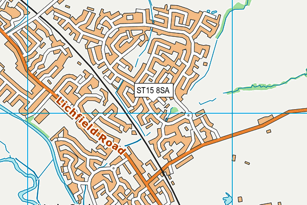 ST15 8SA map - OS VectorMap District (Ordnance Survey)