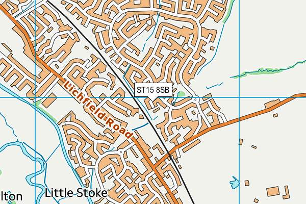 ST15 8SB map - OS VectorMap District (Ordnance Survey)