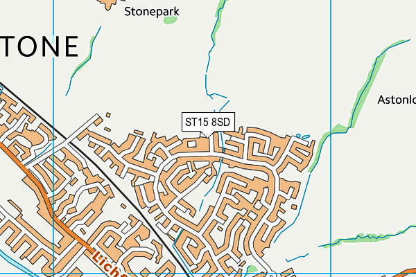 ST15 8SD map - OS VectorMap District (Ordnance Survey)