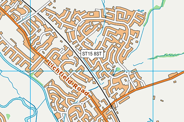 ST15 8ST map - OS VectorMap District (Ordnance Survey)