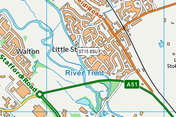 ST15 8SU map - OS VectorMap District (Ordnance Survey)