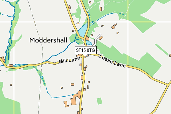 Moddershall Oaks Health Spa map (ST15 8TG) - OS VectorMap District (Ordnance Survey)