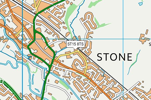 ST15 8TS map - OS VectorMap District (Ordnance Survey)
