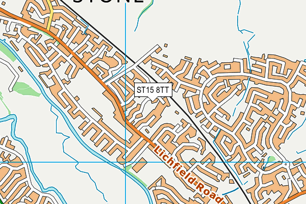 ST15 8TT map - OS VectorMap District (Ordnance Survey)