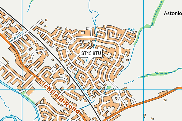 ST15 8TU map - OS VectorMap District (Ordnance Survey)