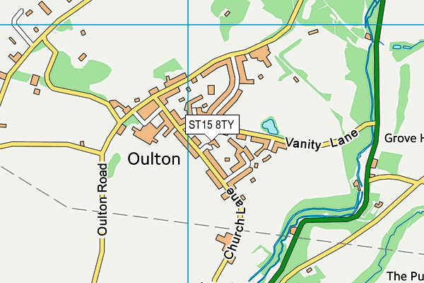 ST15 8TY map - OS VectorMap District (Ordnance Survey)
