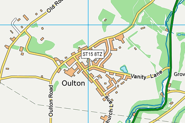 ST15 8TZ map - OS VectorMap District (Ordnance Survey)