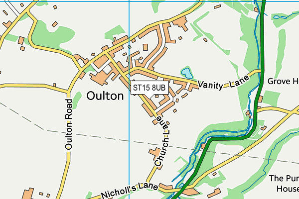 ST15 8UB map - OS VectorMap District (Ordnance Survey)