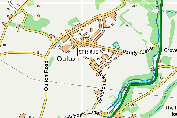 ST15 8UE map - OS VectorMap District (Ordnance Survey)