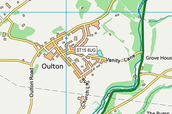 ST15 8UG map - OS VectorMap District (Ordnance Survey)