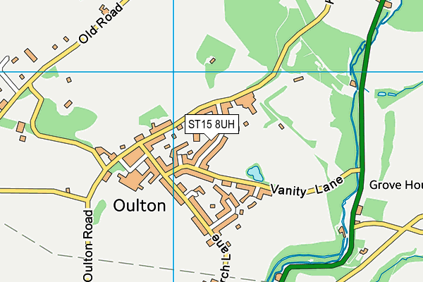 Oulton CofE First School map (ST15 8UH) - OS VectorMap District (Ordnance Survey)