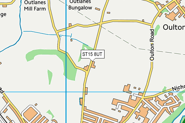 ST15 8UT map - OS VectorMap District (Ordnance Survey)