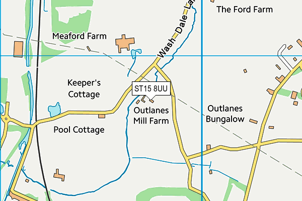 The Outlanes Sports Ground map (ST15 8UU) - OS VectorMap District (Ordnance Survey)