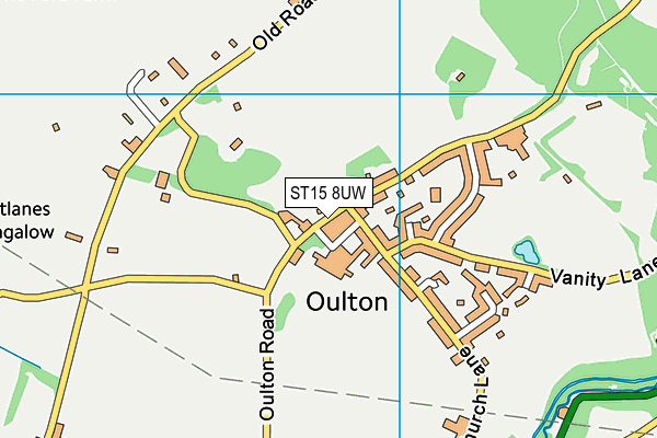 ST15 8UW map - OS VectorMap District (Ordnance Survey)