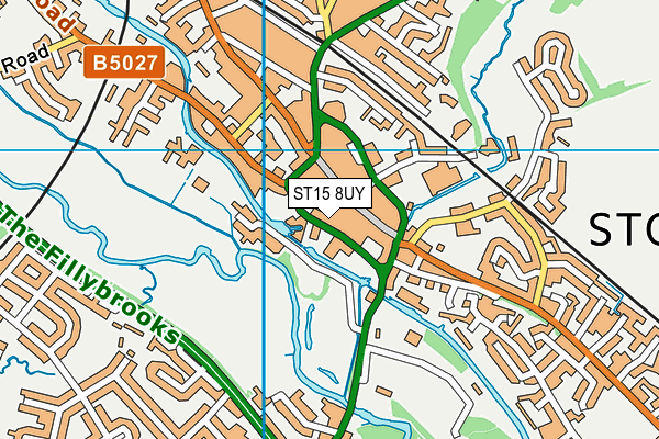 ST15 8UY map - OS VectorMap District (Ordnance Survey)