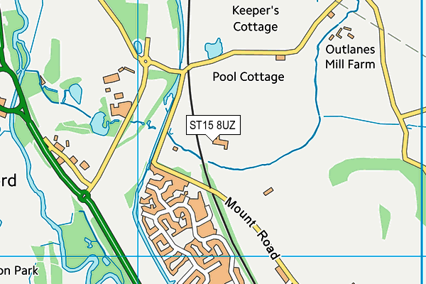 ST15 8UZ map - OS VectorMap District (Ordnance Survey)