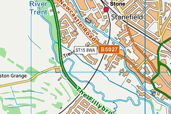 ST15 8WA map - OS VectorMap District (Ordnance Survey)