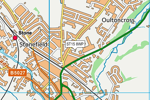 ST15 8WP map - OS VectorMap District (Ordnance Survey)