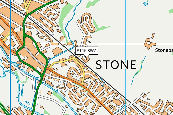 ST15 8WZ map - OS VectorMap District (Ordnance Survey)