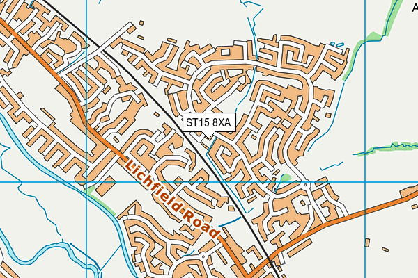 ST15 8XA map - OS VectorMap District (Ordnance Survey)