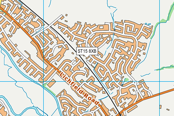 ST15 8XB map - OS VectorMap District (Ordnance Survey)