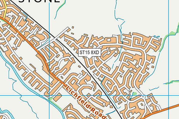 ST15 8XD map - OS VectorMap District (Ordnance Survey)