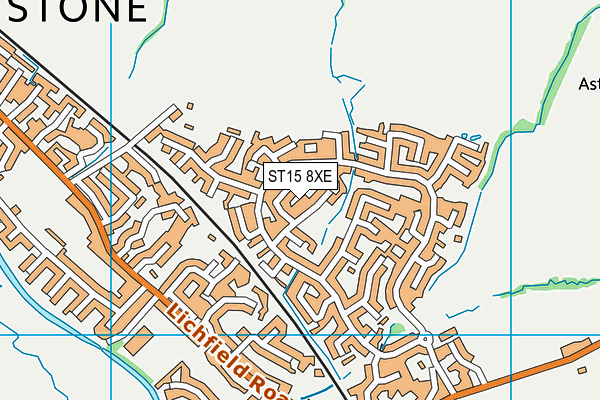 ST15 8XE map - OS VectorMap District (Ordnance Survey)