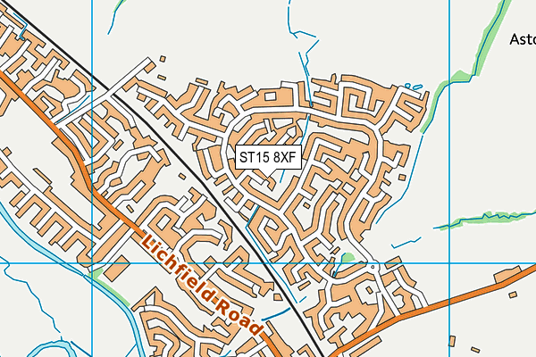 ST15 8XF map - OS VectorMap District (Ordnance Survey)