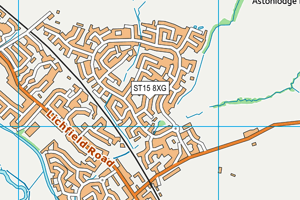 ST15 8XG map - OS VectorMap District (Ordnance Survey)