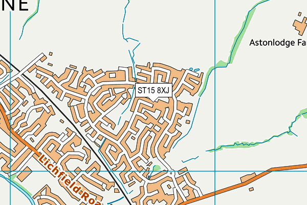 ST15 8XJ map - OS VectorMap District (Ordnance Survey)