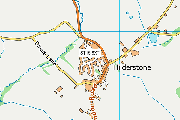ST15 8XT map - OS VectorMap District (Ordnance Survey)