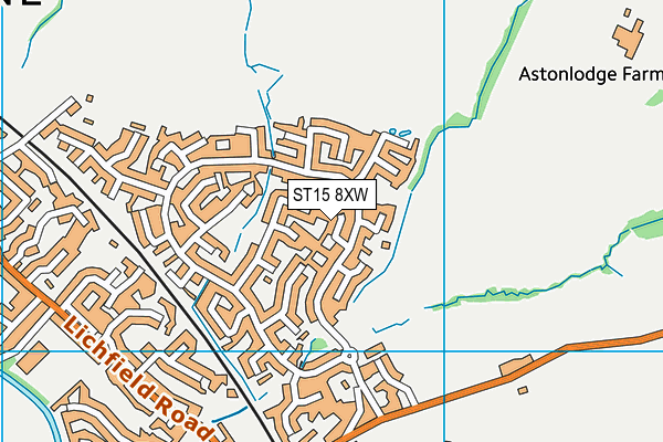 ST15 8XW map - OS VectorMap District (Ordnance Survey)
